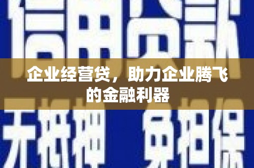 民丰企业经营贷，助力企业腾飞的金融利器