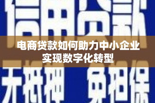 安仁电商贷款如何助力中小企业实现数字化转型