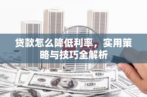 柳南贷款怎么降低利率，实用策略与技巧全解析