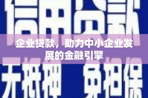 池上企业贷款，助力中小企业发展的金融引擎
