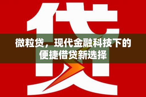 铜仁微粒贷，现代金融科技下的便捷借贷新选择