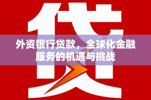 将军外资银行贷款，全球化金融服务的机遇与挑战