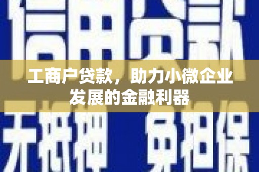 宜章工商户贷款，助力小微企业发展的金融利器
