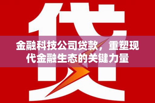 鹤庆金融科技公司贷款，重塑现代金融生态的关键力量