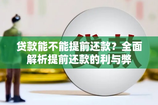 鄂城贷款能不能提前还款？全面解析提前还款的利与弊