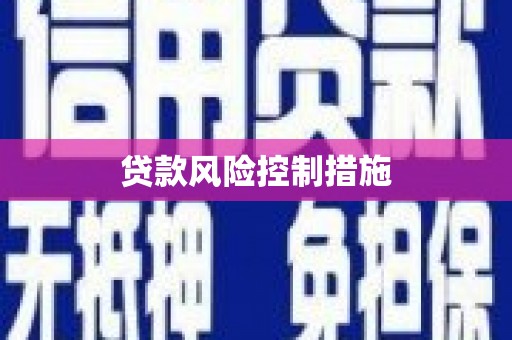 独山贷款风险控制措施